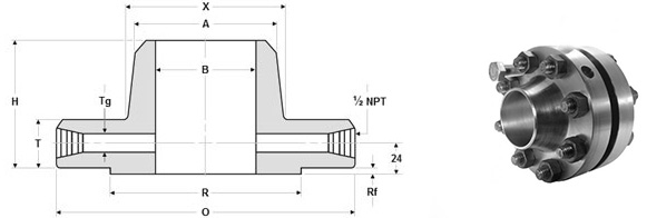 Dimensions of ASME B16.36 Raised Face Orifice Flanges