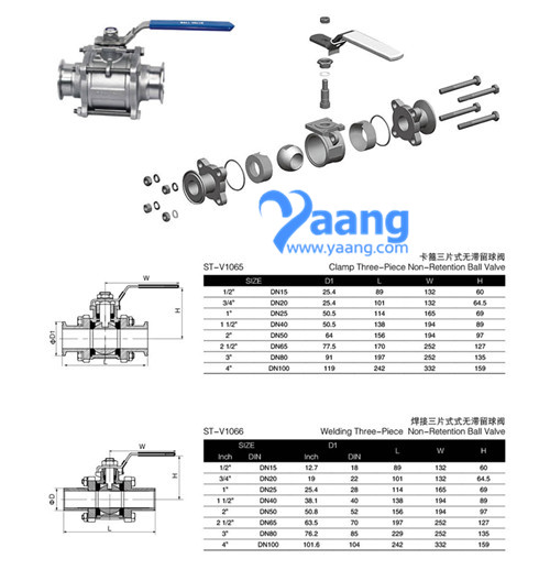 Stainless-Steel-3pc-Triclamp-Ends-Ball-Valve