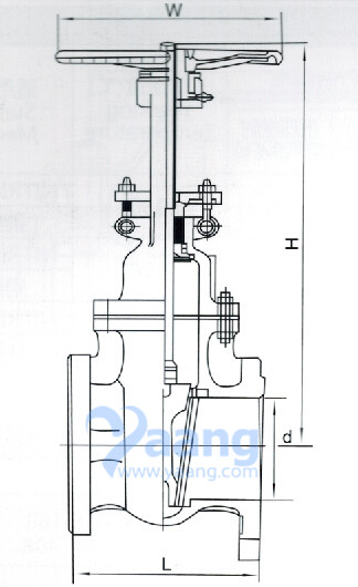 Flanged Gate Valve Drawing