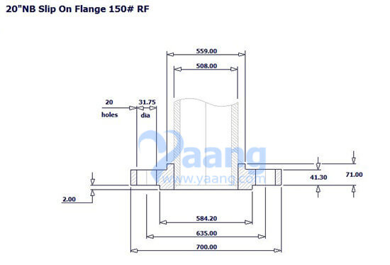 SORF Flange 20 inch's drawing