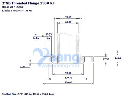 Threaded Flange RF 2 Inch CL150