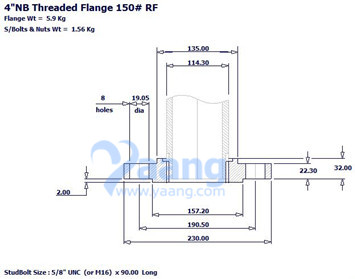 Threaded Flange RF 4 Inch CL150