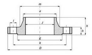  Dimensions & Approximate Masses of ANSI, ASME, ASA, B16.5 150lb/sq.in. WELDING NECK FLANGE RF