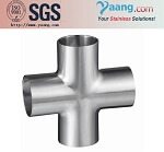 Sanitary fittings stainless steel butt weld pipe cross