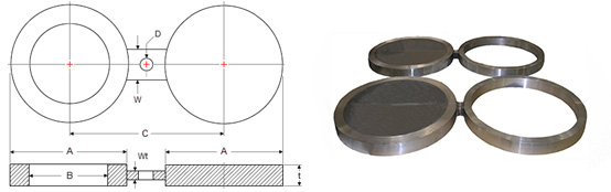 Dimensions of ASME B16.48 Spectacle Blind Flanges