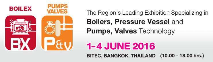 Pumps & Valves Asia 2016 will be held in Bangkok, Thailand on June 1-4, 2016