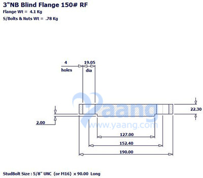 Blind Flange RF 3 Inch CL150