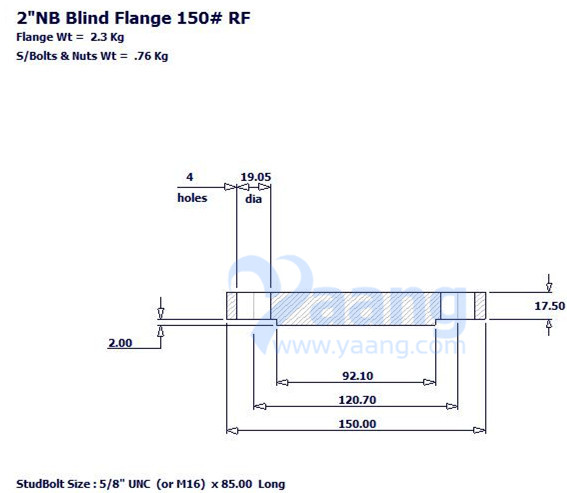 Blind Flange RF 2 Inch CL150