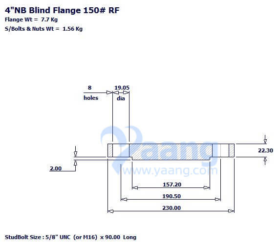 Blind Flange RF 4 Inch CL150