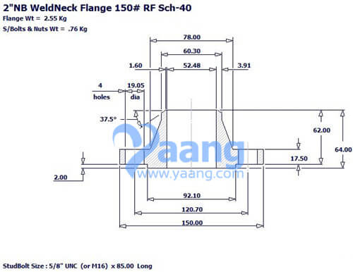 WNRF Flange 2 inch Sch40 CL150