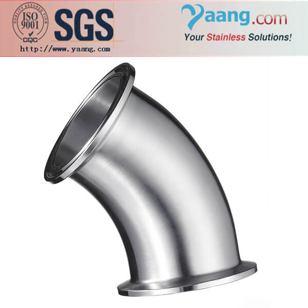 Stainless Steel Sanitary Pipe Fitting 45D Elbow without Straight-end